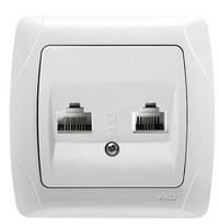 Carmen dvigubas RJ45 kompiuterio lizdas be mechanizmo