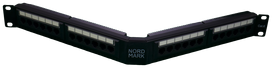 c6 angled  Patch panel 24 port, keystones type, 19''  Nordmark Structured LAN Cabling system