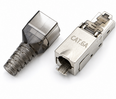 CAT6A RJ45 ekranuotas modulis universals spraudnis | CAT6A/CAT6/CAT5E | Bezinstrumenta montavimai