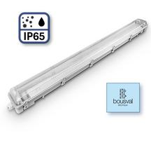 Hermetiškas IP65 Korpusas LED T8 Lemputėms 2x1200 | 1285x113x67mm | Kontaktai +/- Vienoje Galoje