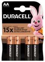 AA (LR6) baterijos 1,5V Duracell BASIC serija Alkaline MN1500 pakuotėje po 4 vnt.
