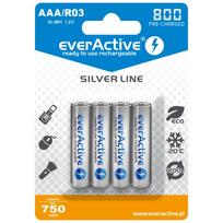 R03/AAA baterijos 1.2V everActive Silver line Ni-MH 800 mAh pakuotėje po 4 vnt.