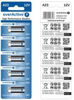 23A baterijos 12V everActive Alkaline MN21/LR23A pakuotėje po 5 vnt.