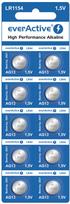 G13 baterijos 1,5 V everActive Alkaline LR1154/LR44 pakuotėje po 10gb.