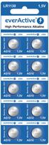 G10 baterijos 1,5V everActive Alkaline LR1130/LR54 pakuotėje po 10 vnt.