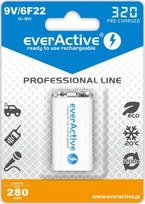 AK9.eA.PL1; 6F22/9V baterijos 8,4V everActive Professional linija Ni-MH 320 mAh pakuotėje po 1GB.