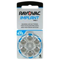 675 dydis, klausos aparato baterija, 1.45V Rayovac Implant Pro Zn-Air PR44 pakuotėje po 6 vnt.