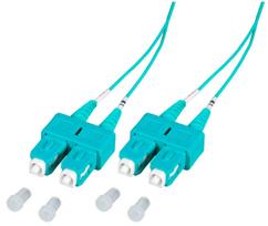 SC/UPC-SC/UPC MM, Multimode OM3, 50/125, duplex, 3.0mm LSZH Aqua, 3m ::SC-1.3-1U3