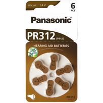 312 dydis, klausos aparato baterija, Panasonic Zn-Air PR41 pakuotėje po 6 vnt.