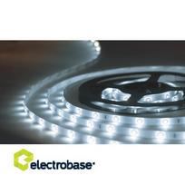 Drėgmei atsparios LED juostos (12V, 5W/m, atspalvis 6000K) komplektas su maitinimo bloku. Ilgis 5 me