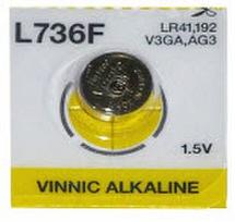 G3 akumuliatorius Vinnic Alkaline LR736/L736/192 be pakuotės 1gb.