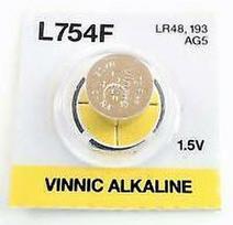 G5 akumuliatorius Vinnic Alkaline LR754/LR48/AG5 be pakuotės 1gb.