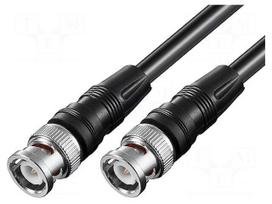 Cable | 50Ω | 2m | BNC plug,both sides | black
