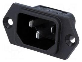 Connector: AC supply | socket | male | 10A | 250VAC | IEC 60320 | C14 (E)