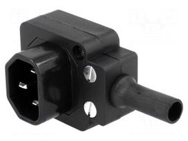 Connector: AC supply | plug | male | 10A | 250VAC | IEC 60320 | C14 (E)