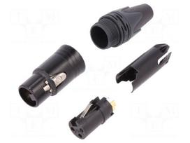 Plug | XLR | female | PIN: 3 | straight | for cable | soldering | 16A