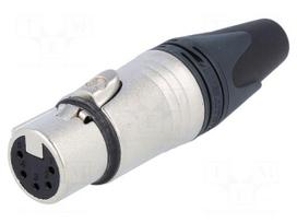 Plug | XLR | female | PIN: 5 | straight | for cable | soldering | 7.5A | 1mm2