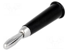 Plug | 4mm banana | 60VDC | black | non-insulated | Max.wire diam: 5mm