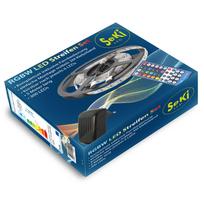 300 diodų RGB+W (šiltai balta) LED juostos rinkinys su pulteliu ir maitinimo bloku | 5 metrai | 36W