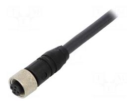 Connection lead | M12 | PIN: 5 | straight | 5m | plug | 50VAC | 4A | -25÷80°C