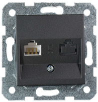 Meridian/Karre RJ45 kompiuterio lizdas be mechanizmo juodas NOVELLA Viko by Panasonic