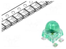 LED | green | SMD | 9300÷21000mcd | 2.5÷3.8VDC | 4.2x4.2x6.5mm | 30°