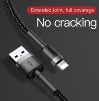 USB žaibo kištukas / USB A kištukas 3.0m Baseus CALKLF-RG1 greitas 2.0A juodas
