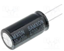 Kondensatorius: elektrolitinis | THT | 4700uF | 25VDC | Ø16x30mm | Žingsnis: 7,5 mm