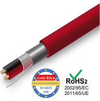 Kabelis priešgaisrinėms sistemoms PRO BASE - 1x2x1,50, raudonas,  100m, CPR klasė- B2