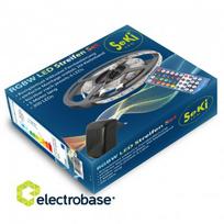 Spalvingas RGB+W 300LEDs 12V LED juostelių rinkinys su nuotolinio valdymo pultu. 5 metrai