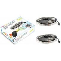 Spalvingas RGB 150LEDs 12V LED juostelių rinkinys su nuotolinio valdymo pultu. Ilgis 5+5=10 metrų