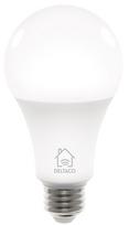 DELTACO LED lemputė, E27, WIFI 2.4GHZ, 9W, 810LM, reguliuojamas, 2700K-6500K, 220-240V