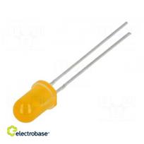 LED | 5 mm | oranžinė | 40 mcd | 50° | 20mA | 1,6÷2,6 V | Priekyje: išgaubta