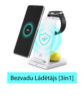 Belaidis įkroviklis [3in1] "Android" telefonams, "Buds" ausinėms ir laikrodžiams.