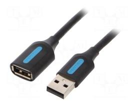 Cable | USB 2.0 | USB A socket,USB A plug | nickel plated | 0.5m