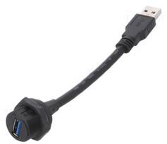 Adapter cable; USB A socket,USB A plug; USB 3.0; IP67; 0.15m