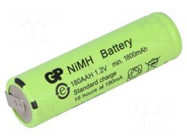 Re-battery: Ni-MH | AA | 1800mAh | 1.2V | soldering lugs | Ø14.5x49.2mm