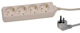 Prailginimo laidas 5,0 m 4 lizdai 3G1,0 baltas 114005