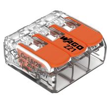 3 kontaktų gnybtas 221-413 1 vnt. Smulkiosios grandinės laidininkas: 0,14 … 4 mm² / 24 … 12 AWG