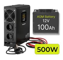 Inverter 500W + 12V 90Ah battery
