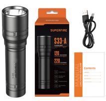 Rankinis žibintuvėlis juodas S33-A| battery 800mAh | USB | 124 lm | IP43