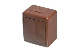 BETA switch 1+1 surface brown IP44