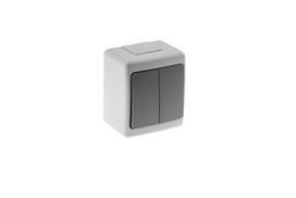 BETA switch 1+1 surface grey IP44