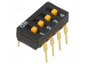 Switch: DIP-SWITCH | Poles number: 4 | ON-OFF | 0.03A/30VDC | Pos: 2