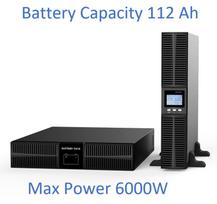 Profesionalus Šildymo sist. grynas sinusoidinis UPS keitiklis su baterija.16x12V/7Ah | 6000W | LCD