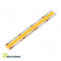 COB LED juosta | balta šilta | 12V | LED/m:528 | 10 mm | IP65 | 10W/m