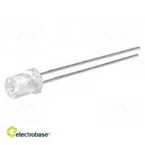 LED | 5 mm | raudona | 30÷70mcd | 120° | 20mA | 1,6÷2,6 V | Priekyje: įleidžiama