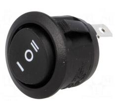 ROCKER | SP3T | Pozicija: 3 | ON-OFF-ON | 10A/250VAC | juoda | jokio | 50m10