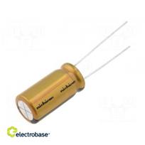 Kondensatorius: elektrolitinis | THT | 2200uF | 6.3VDC | Ø10x20mm | Žingsnis: 5 mm