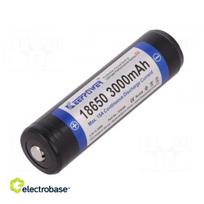 Baterija: ličio jonų; 18650, MR18650, 3.7V, 3000mAh, Ø18.8x69mm, 15A